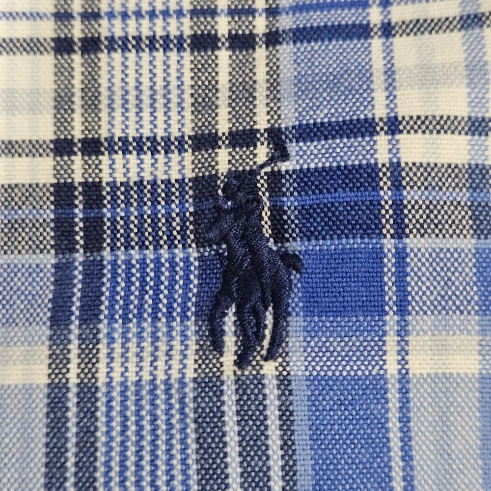 NWT Polo Ralph Lauren Men's Plaid Button-Down Shirt in Blue and White
